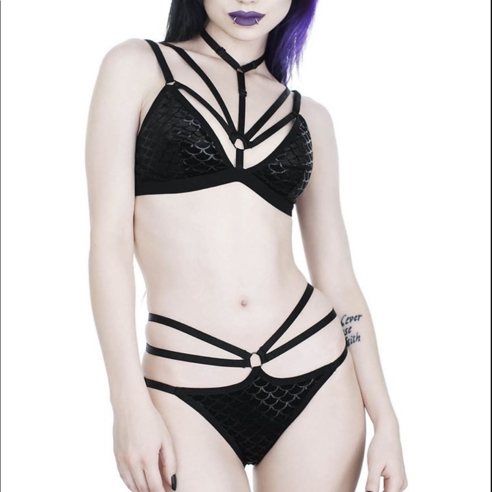 Killstar Black Sea Bralette & Panty Set